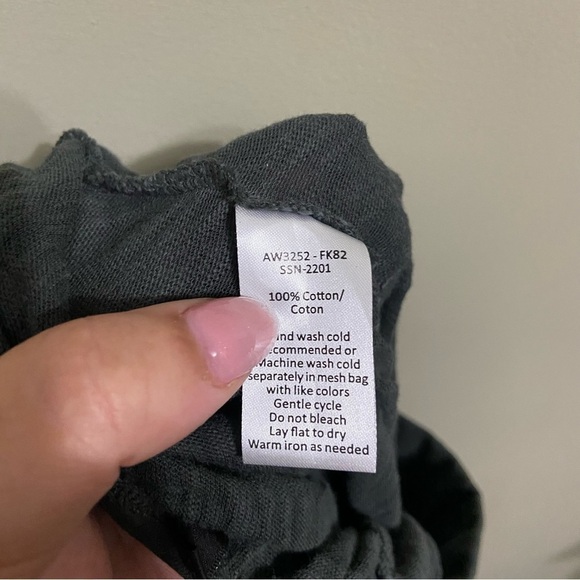 Atm Sz XS Sublime Slub Jersey Wide Leg Slub Cotton Pants sage green - Picture 5 of 5